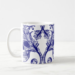 Bohemian damask, skull seamless ornament. coffee mug