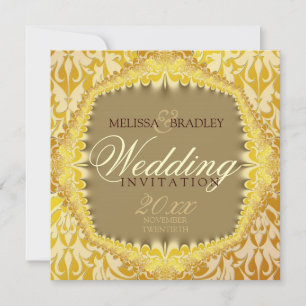 Bohemian Damask Vintage Wedding Invitations