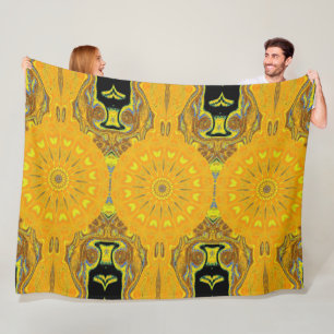 Bohemian Dandelion in Summer Cosy Floral Fleece Blanket