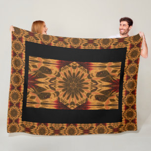 Bohemian Dandelion Petals 1 Floral Pattern Fleece Blanket