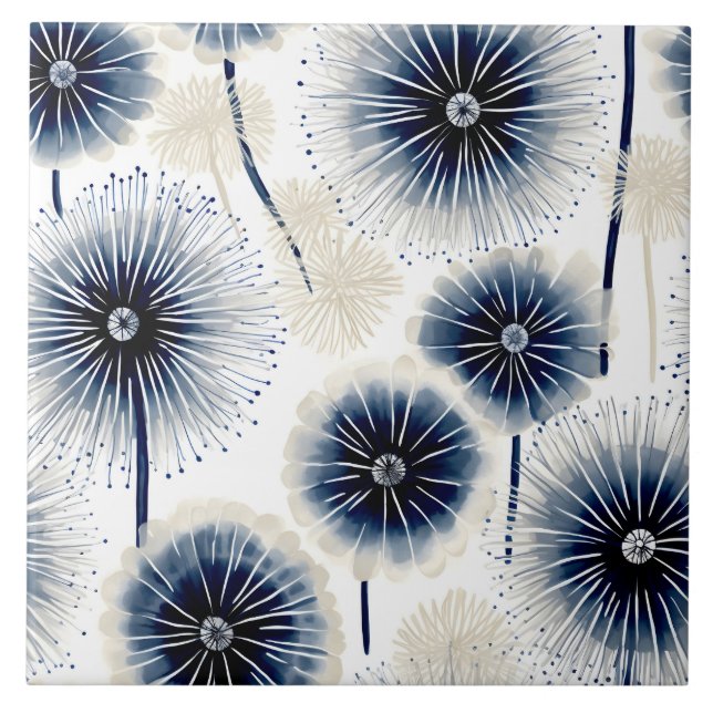 Bohemian Dandelions Ceramic Tile (Front)