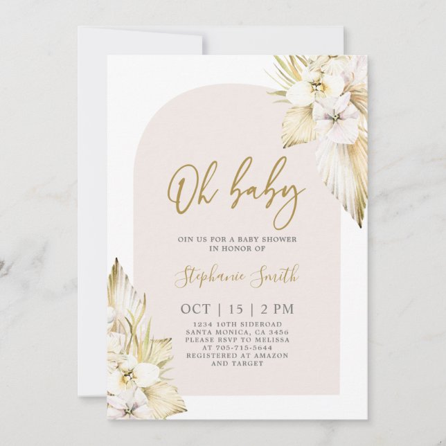 Bohemian Desert Baby Shower Girl Invitation (Front)