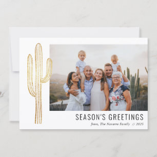 Bohemian Desert Cactus Family Photo Holiday Card