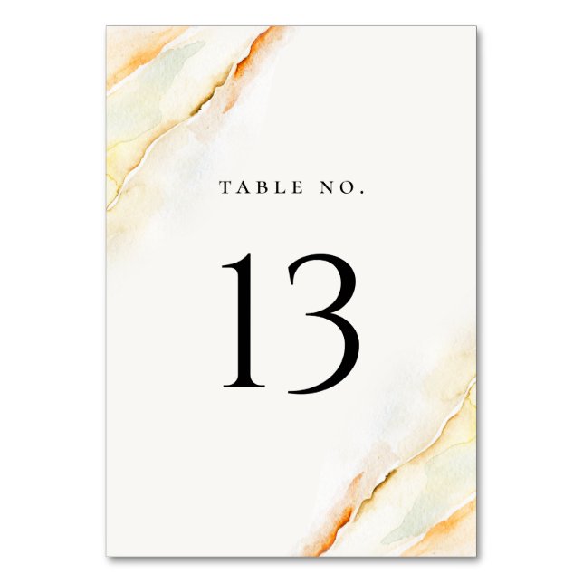 Bohemian Desert Watercolor  Table Number (Front)