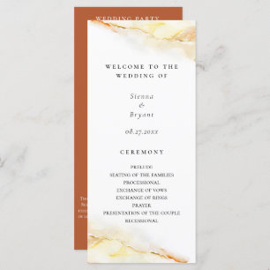 Bohemian Desert Watercolor Wash Wedding Program