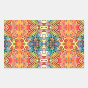 Bohemian Design Colourful Pattern Rectangular Sticker