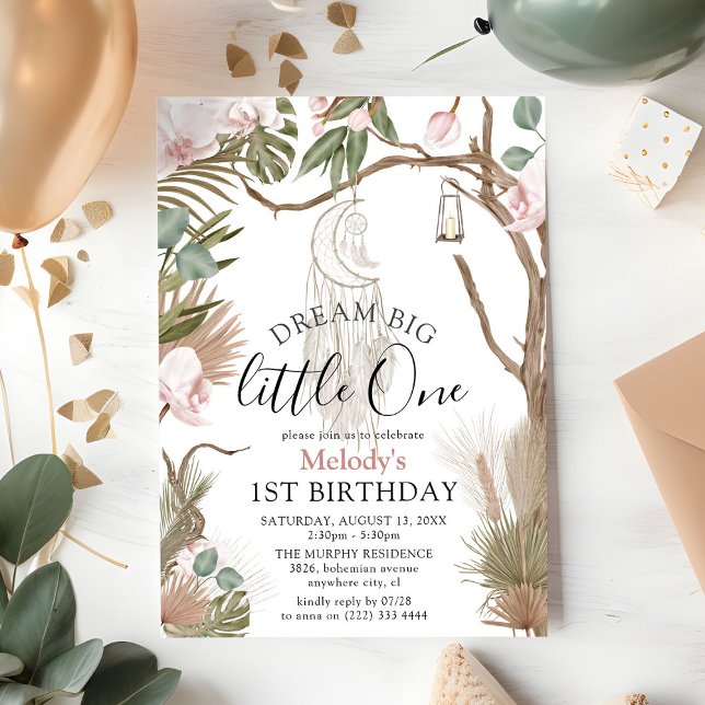 Bohemian Dream Big Boho Botanical 1st Birthday Invitation (Creator Uploaded)