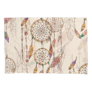 Bohemian Dream Catcher Seamless Hand-Drawn Pillowcase