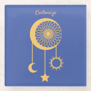 Bohemian Dream Catcher Thunder_Cove Glass Coaster