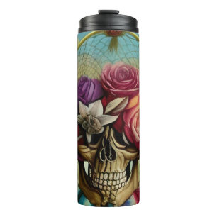Bohemian Dreamcatcher Skull Feathers Thermal Tumbler
