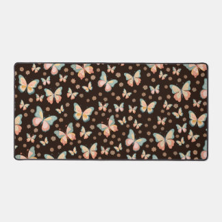 Bohemian dreams of butterflies and flowers on. desk mat