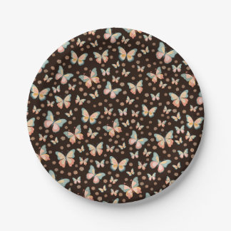 Bohemian dreams of butterflies and flowers on. paper plate