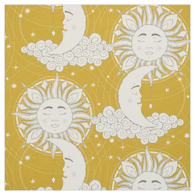 bohemian dreams yellow fabric (Swatch)