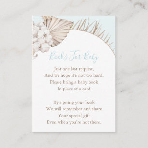 Bohemian Dried Palm Book For Baby Boy Shower Enclosure Card
