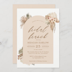 Bohemian Dried Palm Leaves Bridal Brunch Invitation