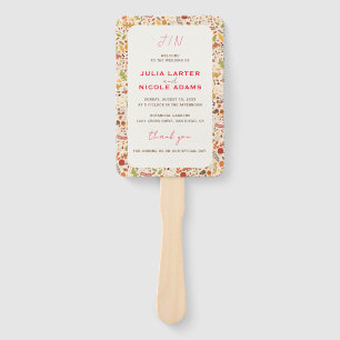Bohemian Dried Rustic Floral Autumn Falls Wedding Hand Fan