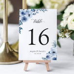 Bohemian Dusty Blue Floral Wedding Table Number<br><div class="desc">Bohemian Dusty Blue Floral Wedding Table Number Card. (1) Please customise this template one by one (e.g, from number 1 to xx) , and add each number card separately to your cart. (2) For further customisation, please click the "customise further" link and use our design tool to modify this template....</div>