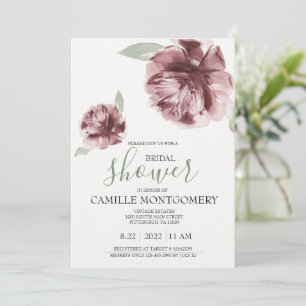 Bohemian Dusty Rose Bridal Shower Invitation