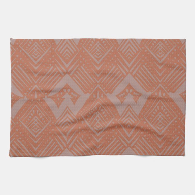 Bohemian earth toned kitchen towel (Horizontal)