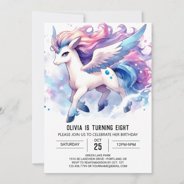  Bohemian Editable Horse Birthday Invitation (Front)
