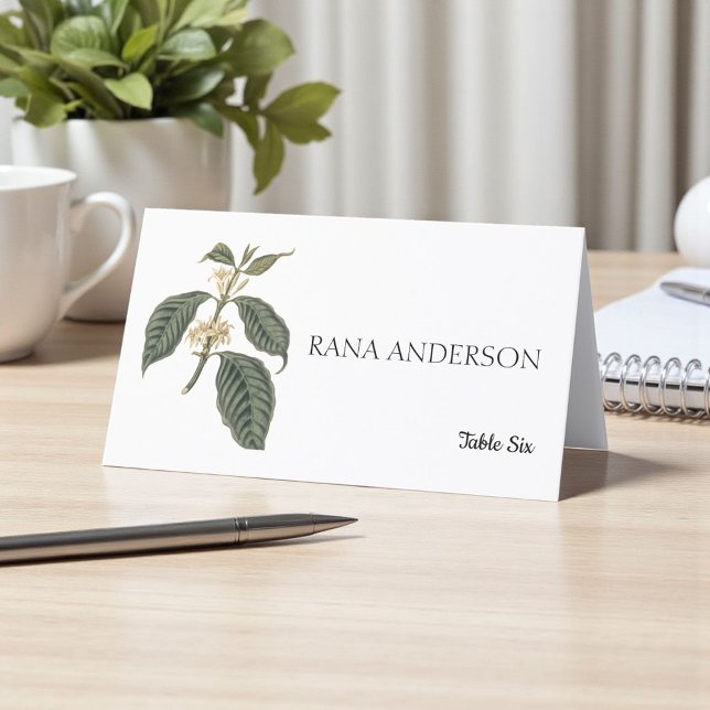 Bohemian Elegance Rustic Winter Coffee Plant Place Card (Creator Uploaded)