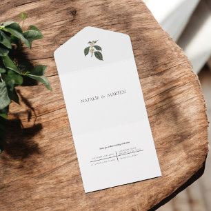 Bohemian Elegance Simple Coffee Lovers Wedding All In One Invitation