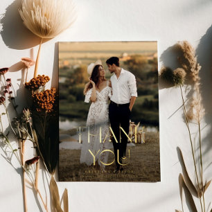 Bohemian Elegance Wedding Photo Thank You Card