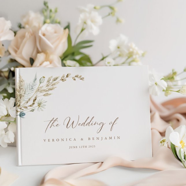 Bohemian Elegant Dried Meadow Grass Guest Book (Bohemian Elegant Dried Meadow Grass Guest Book)