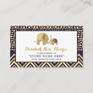 Bohemian Elephant and Chevron Baby Gift Registry Enclosure Card