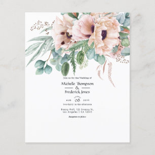 Bohemian Eucalyptus Pink Poppy Wedding Flyer