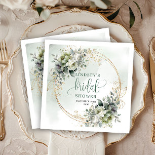 Bohemian Eucalyptus Sage Bridal Shower Napkins