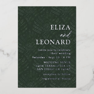 Bohemian Evergreen Fern Modern Minimalist Wedding