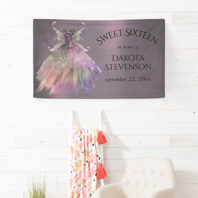Bohemian Fairy Ball Gown | Muted Ombre Wine Sheen Banner (Insitu)