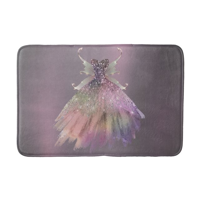 Bohemian Fairy Ball Gown | Muted Ombre Wine Sheen Bath Mat (Front)