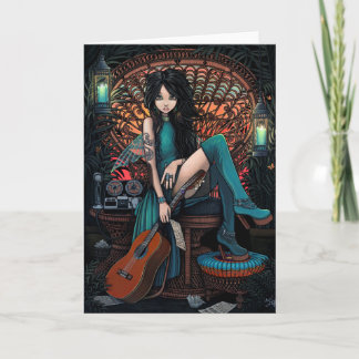 Bohemian Fairy Song Writer Peacock Chair Aria Card