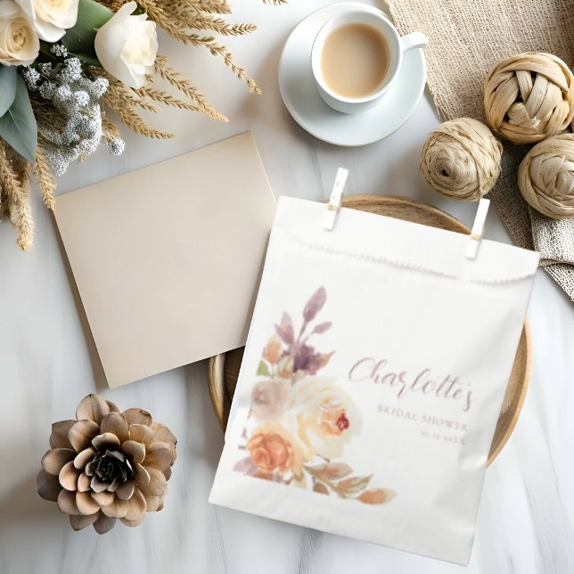 Bohemian Fall Floral Bridal Shower Favour Bag (Creator Uploaded)