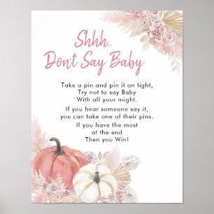 Bohemian Fall in Love Pumpkin Don't Say Baby Poster