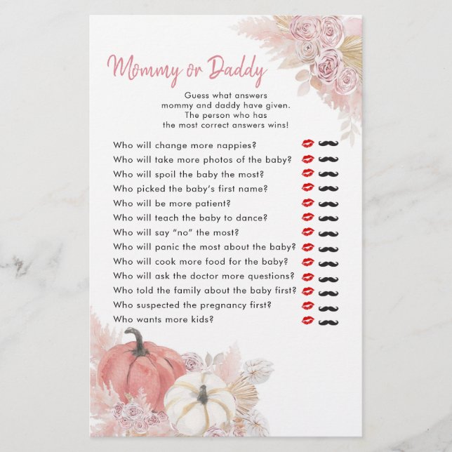 Bohemian Fall in Love Pumpkin Mummy or Daddy (Front)