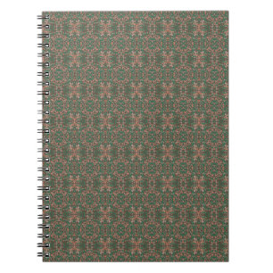 Bohemian Fall Leaf Greenery Seamless Pattern Notebook