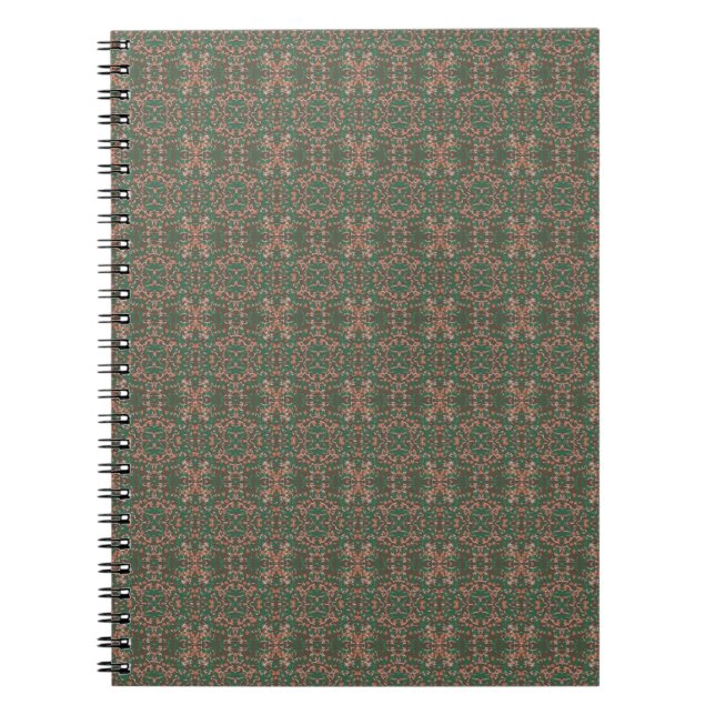 Bohemian Fall Leaf Greenery Seamless Pattern    Notebook (Front)