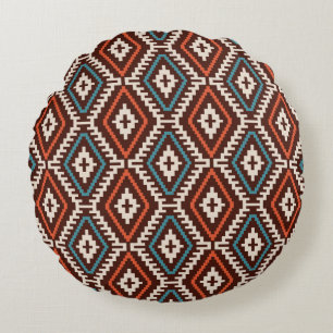 Bohemian, fashionable seamless ornament in ethnic round cushion
