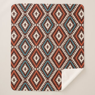Bohemian, fashionable seamless ornament in ethnic sherpa blanket