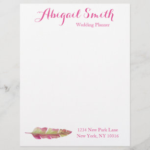 Bohemian Feather Personalised Letterhead