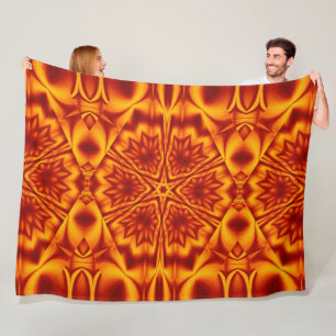 Bohemian Fire Flowers 18 Fleece Blanket