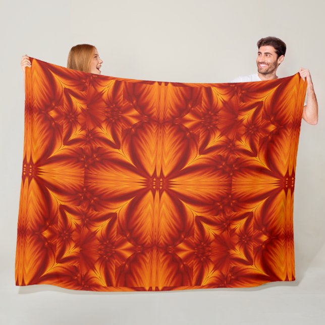 Bohemian Fire Flowers 265 Fleece Blanket (In Situ)