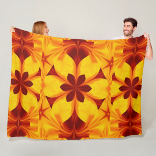 Bohemian Fire Flowers 45 Fleece Blanket