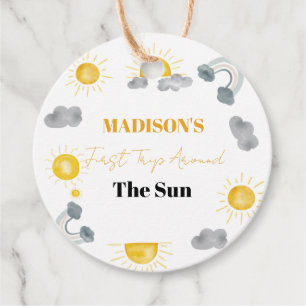 Bohemian First Trip Around The Sun 1st Birthday Favour Tags