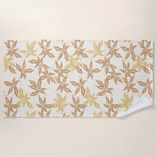 Bohemian flora retro botanical plant  beach towel