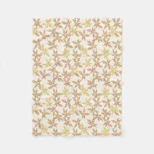 Bohemian flora retro botanical plant fleece blanket