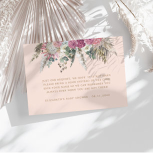 Bohemian Floral baby shower enclosure card